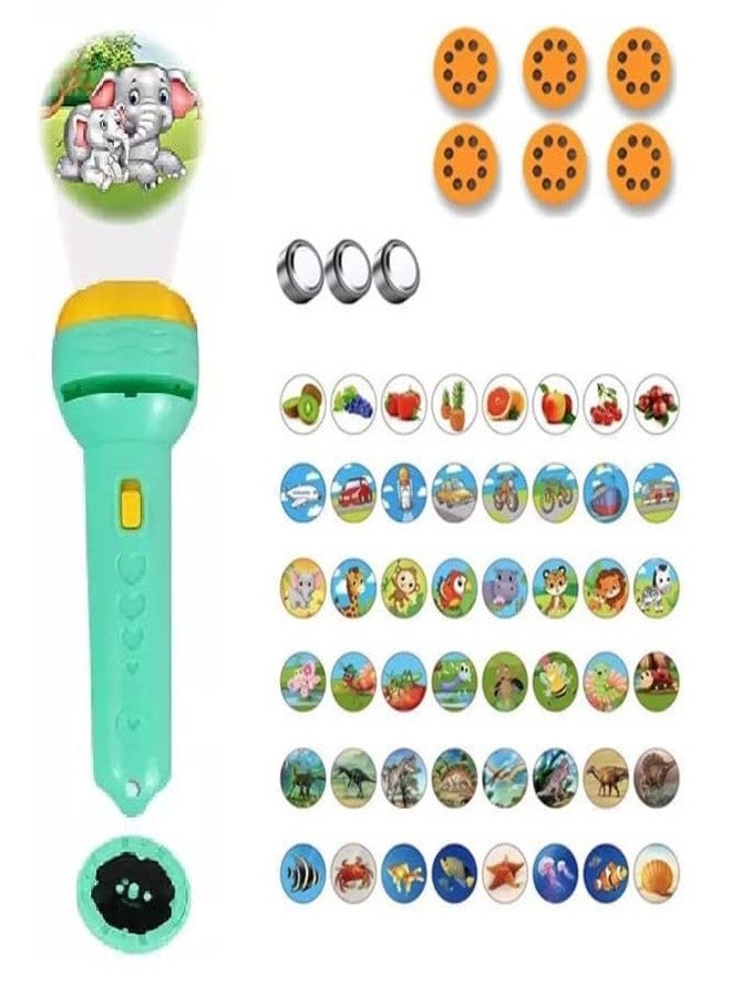 Funspark 6 Slides 48 Pictures Clear Projection Slide Flashlight Projector Torch for Kids|Mini Flash Light Projector Toys|Lighting Toys for Kids 2 & 3 Year Old (Random SlidesÂ-Multicolor) - Image 1