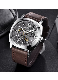 BENYAR Automatic Men’s Watches with Genuine Leather Watchband Skeleton Mechanical Movement Waterproof Wrist Watch for Men Lume Pointers  - Image 2