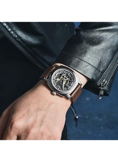 BENYAR Automatic Men’s Watches with Genuine Leather Watchband Skeleton Mechanical Movement Waterproof Wrist Watch for Men Lume Pointers  - Image 4
