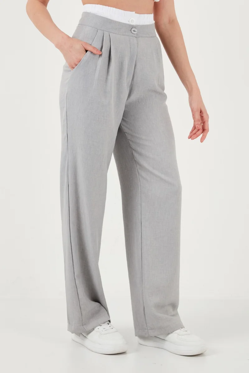 Lela Relaxed Fit High Waist Wide Leg Pants Women's Trousers 673P1012