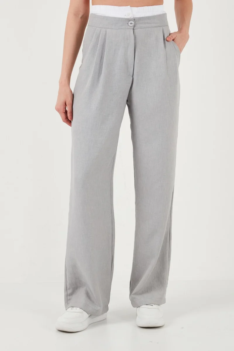 Lela Relaxed Fit High Waist Wide Leg Pants Women's Trousers 673P1012