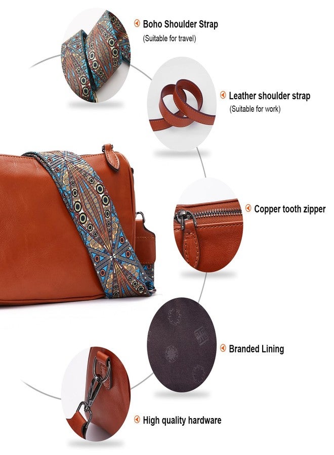 BOYATU Leather Purse Crossbody Bag for Women: Genuine Leather Boho Purses for Women Trendy - Small Shoulder Cross Body Bag (01 Brown) - Image 5