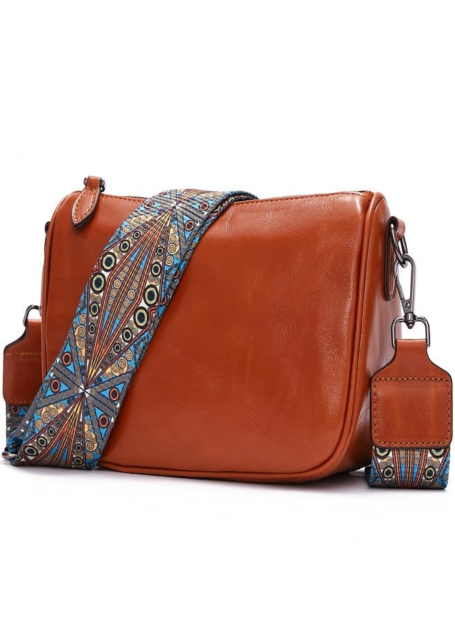BOYATU Leather Purse Crossbody Bag for Women: Genuine Leather Boho Purses for Women Trendy - Small Shoulder Cross Body Bag (01 Brown) - Image 1