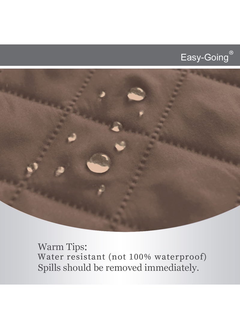 Easy-Going Easy-Going Recliner Chair Slipcover Reversible Sofa Cover Water Resistant Couch Cover Furniture Protector with Elastic Straps for Pets Dog (Recliner 22 inch  Brown/Beige)  - Image 4