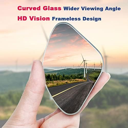 Woscher W1680 Blind Spot Mirror for Car, Rear View Convex Mirror for Car Accessories Exterior, Stick On Frameless Mirror Fits All Cars (Set of 2, Oval) - Image 2