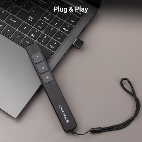 ZEBRONICS PP100, 2.4GHz Wireless LASER Pointer, Power Point Slide Changer, Page Flip Buttons, RED LASER, 10m Wireless Range + 100m LASER Range, Multi - OS | Software Compatible - Image 4