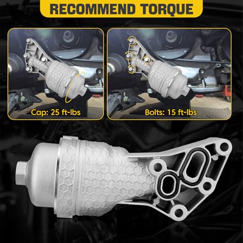 YEHERIT 26300-3LAA0 Upgrade Full Aluminum Oil Filter Housing Compatible with Hyundai 14-16 Genesis 17-20 Genesis G80 20-23 Palisade Kia 17-20 Cadenza 19-20 Sorento 19-21 Sedona 20-24 Telluride OE# 263003LAA0 - Image 5