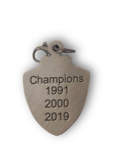 Antique AFC Champions Records Pendant Engraved With The Years Of Alhilal Achievement Of This Tournament In Addition To The Hanging String And An Additional Small Key Ring Wrapped In A Small Blue Bag