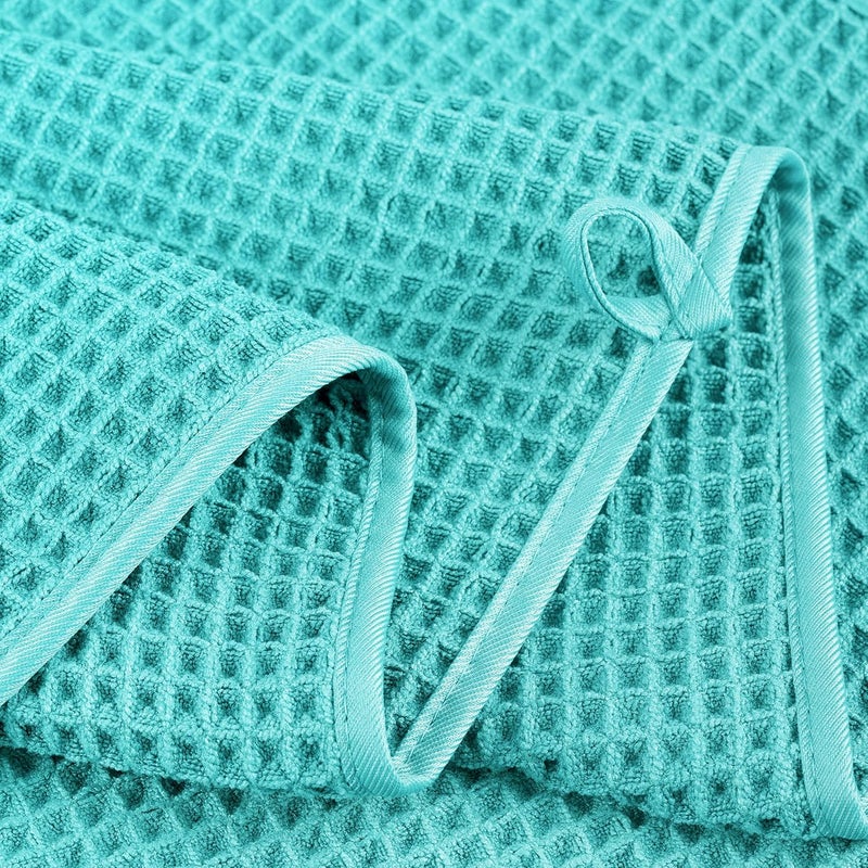 Polyte Oversize, 60 x 30 in., Quick Dry Lint Free Microfiber Bath Towel Set, 6 Piece (Waffle Weave) - Image 3