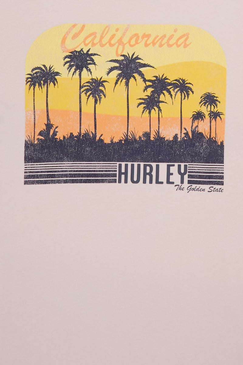 Hurley Men Sportswear Fit Short Sleeve Outdoor T-Shirt, Beige - Image 2