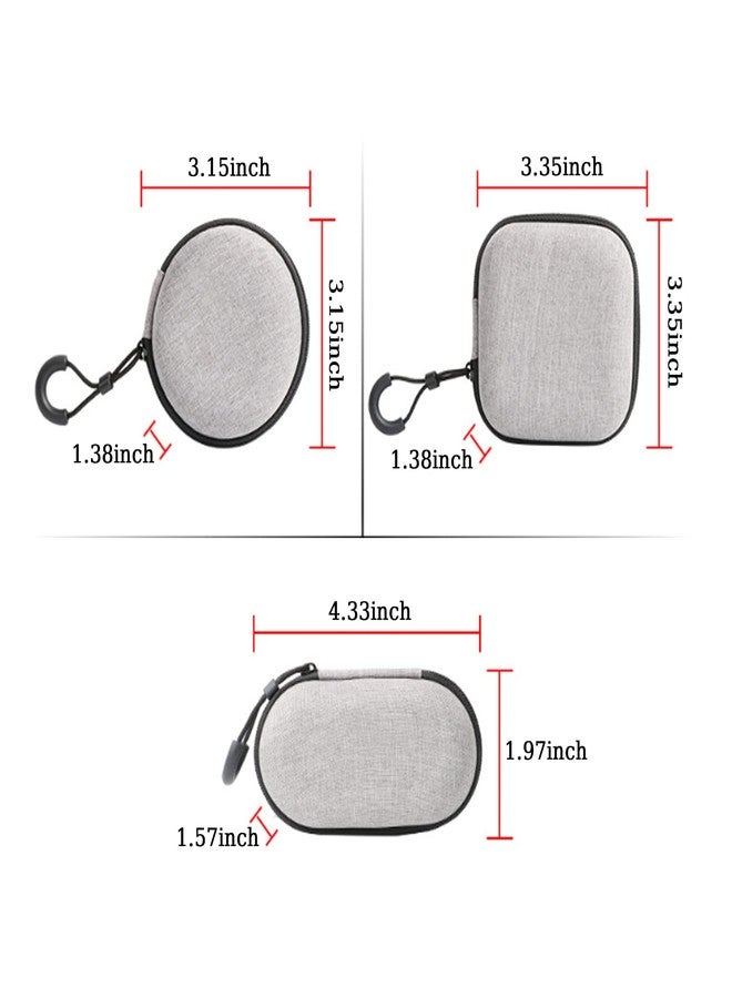 BetterJonny 3 Pack EVA Hard Earphone Carrying Case - Portable Storage Mini Earbud Case for Bluetooth Ear Buds - USB Adapter Cable Coin Pouch Wallet (Grey) - Image 2
