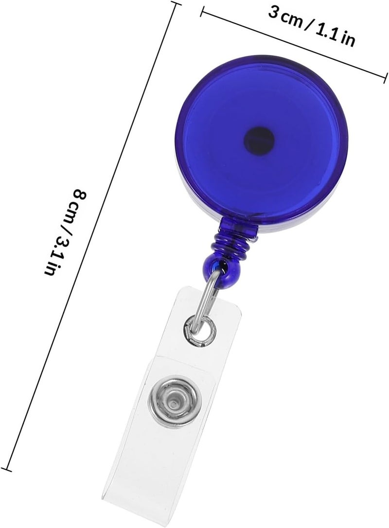 Totority 8pcs Retractable Metal Id Badge Clips with Blue and Silver Reels, Detachable Work Badge Holders for Students, Nurses, and Office Use - Image 2