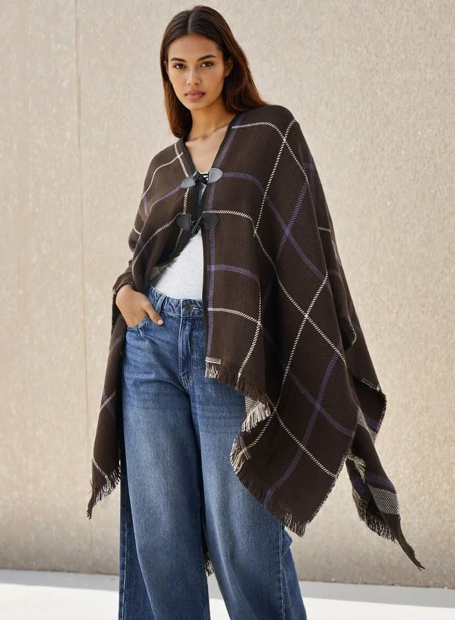 2Xtremz 2Xtremz Long Acrylic Asymmetric Reversible Poncho