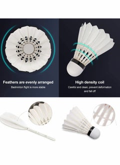 KASTWAVE Tech Badminton Shuttlecock, Advanced Goose Feather Shuttlecocks, 12Pcs Feather Shuttlecocks Training Badminton Balls for Indoor Outdoor Sports Training  - Image 3