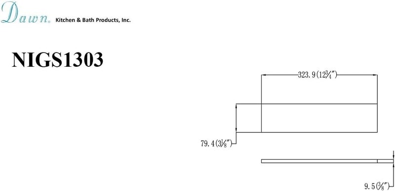Dawn NIGS1303 Glass Support Plate for Shower Niche, Clear Glass - Image 2
