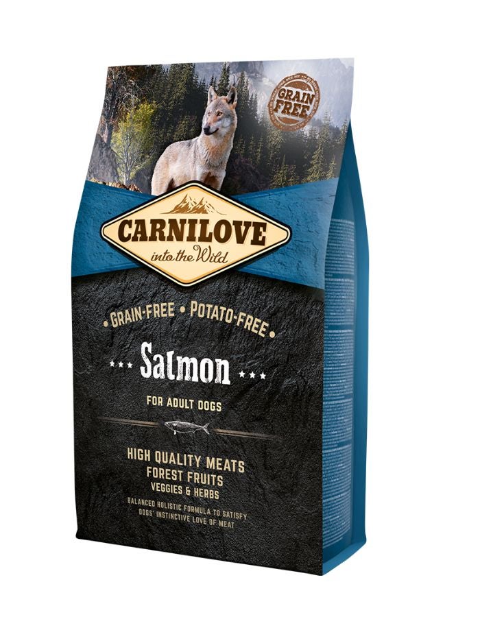 Carnilove Salmon for Adult Dogs 4kg – Grain-Free, Potato-Free Complete Dog Food