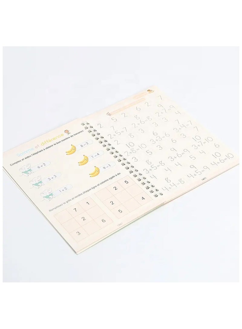 FEND Magic Notebooks for Children Writing Learning Educational Game from 3 Years Numbers Learning Alphabet Learning Math Pack of 4 - Image 3