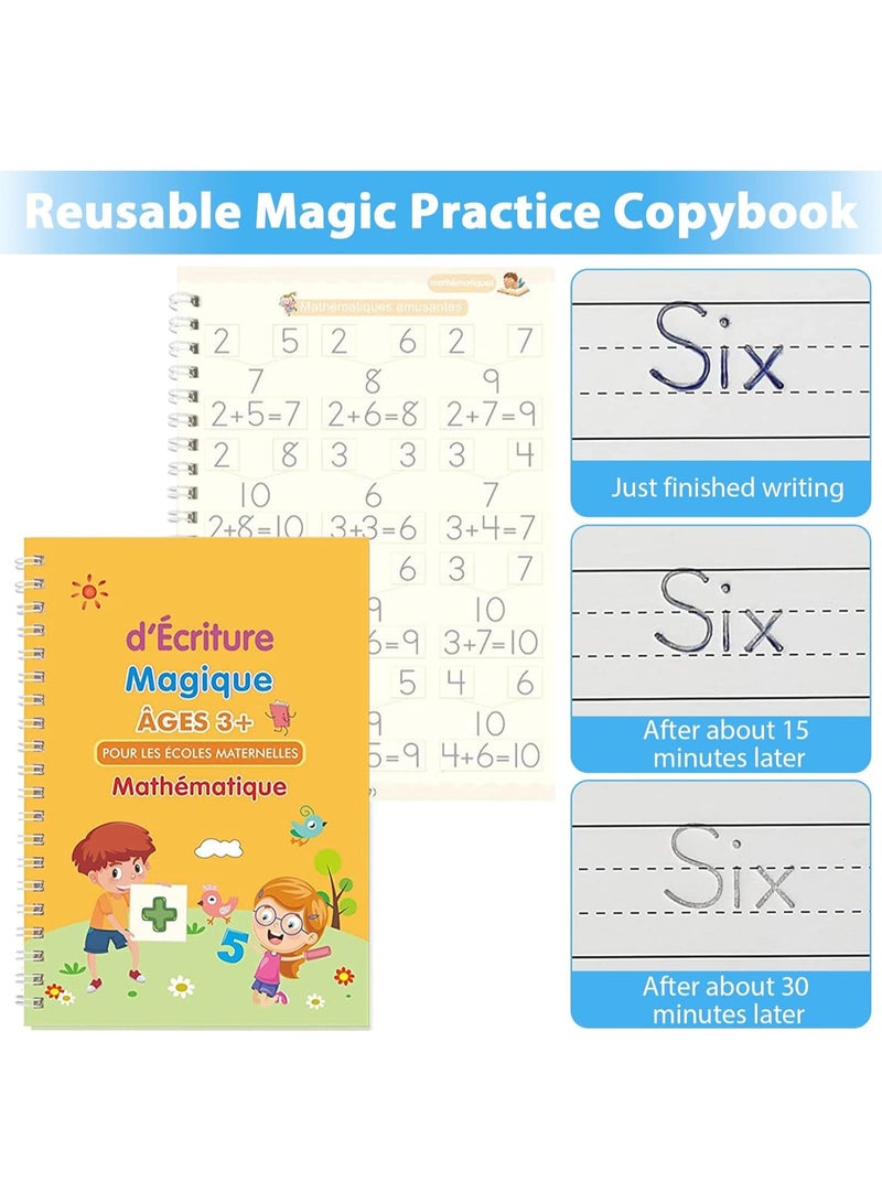 FEND Magic Notebooks for Children Writing Learning Educational Game from 3 Years Numbers Learning Alphabet Learning Math Pack of 4 - Image 2