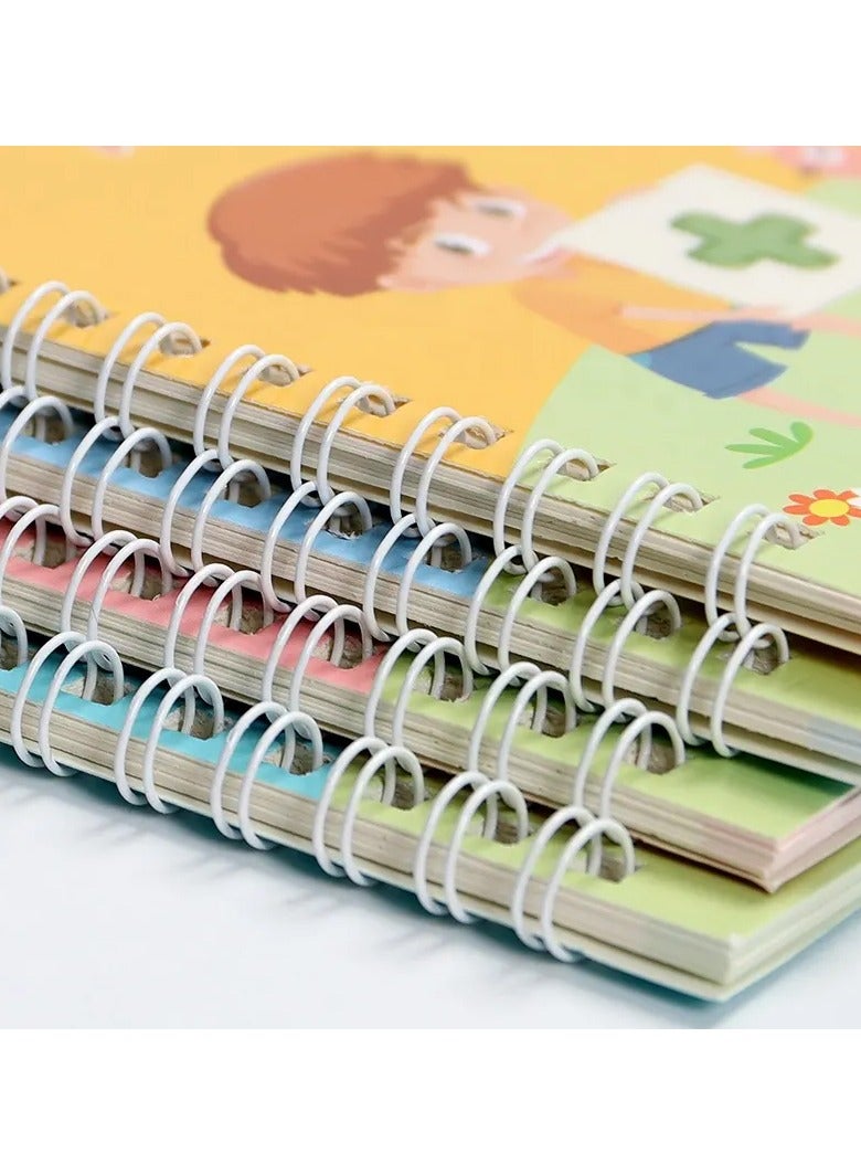 FEND Magic Notebooks for Children Writing Learning Educational Game from 3 Years Numbers Learning Alphabet Learning Math Pack of 4 - Image 5