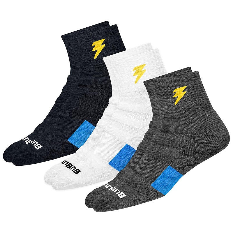BLITZSOX Hi-Tech Performance Sports Socks for Men (Badminton, Running, Gym & Indoor Training), Pack of 3 - Image 1