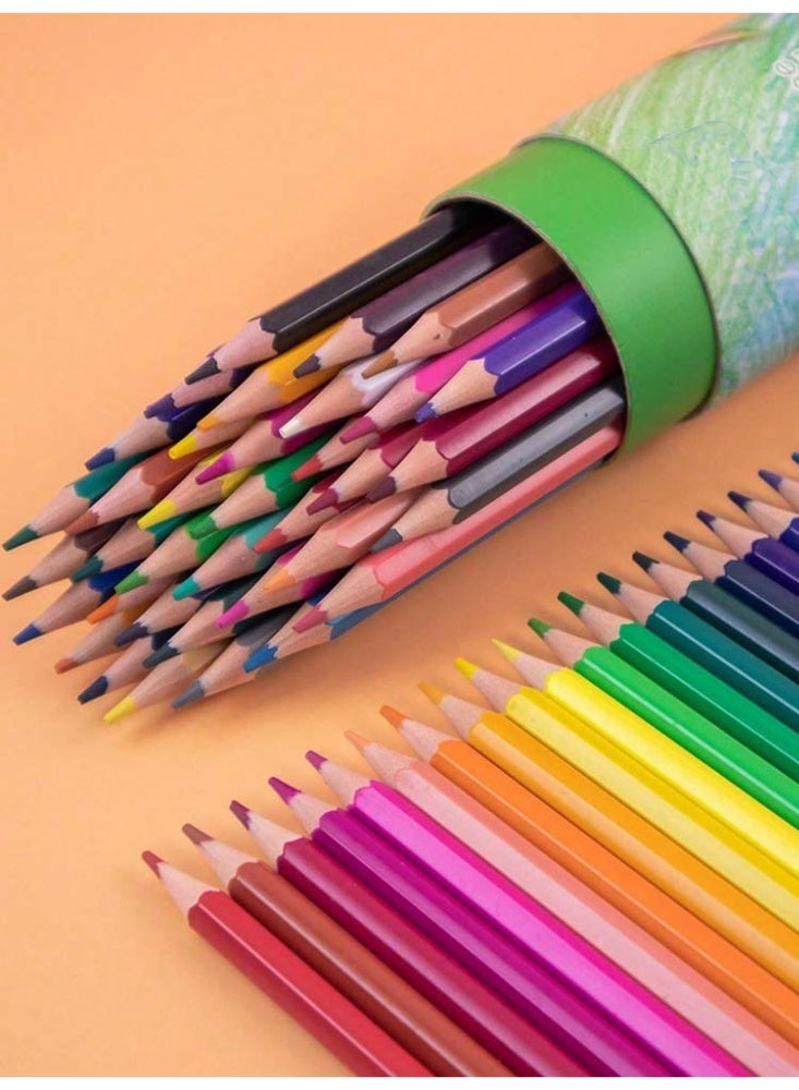 Professional Color Pencil Set with Bucket – 12/18/24/36/48 Vibrant Pre-Sharpened Colored Pencils for Drawing, Sketching, Coloring & Painting | Durable Wooden Art Pencils for Adults, Beginners, Students & Artists | DIY Crafts, School, Office, Coloring Books Included - Image 2