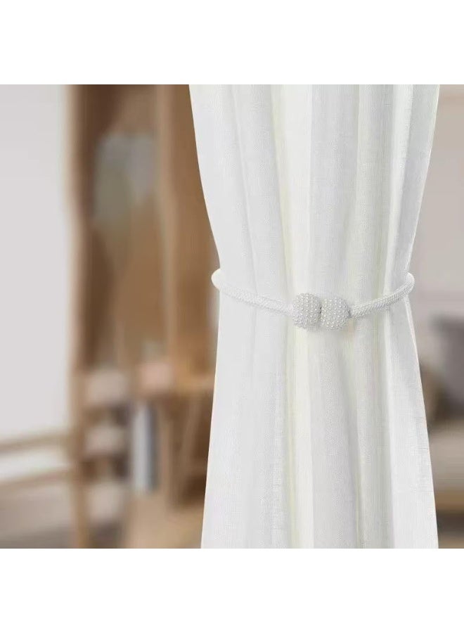2 Pieces Curtain Tie Backs - Pearl Ball Curtain  TieBacks, European Drapes Clips Rope Holdbacks for Home, Office, Hotel Window Decorative - Image 4