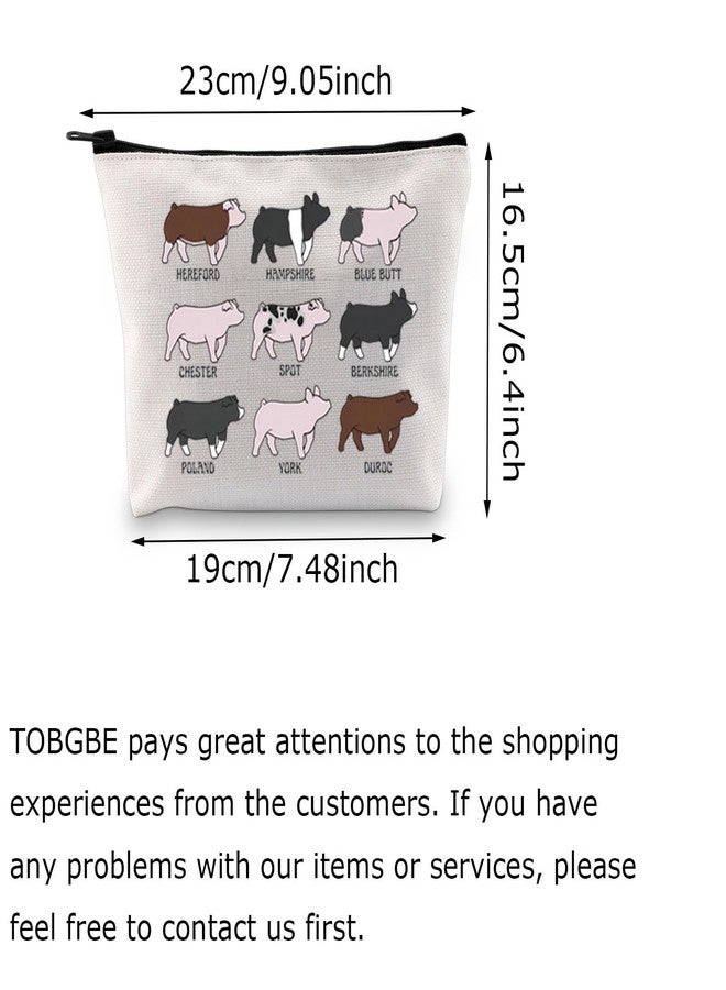 TOBGBE Funny Pig Idea Cosmetic Bag Pig Breed Inspired Zipper Pouch Pig Gifts for Pig Lovers Animal Lovers Gift Breeder Gift (Pig Show) - Image 2
