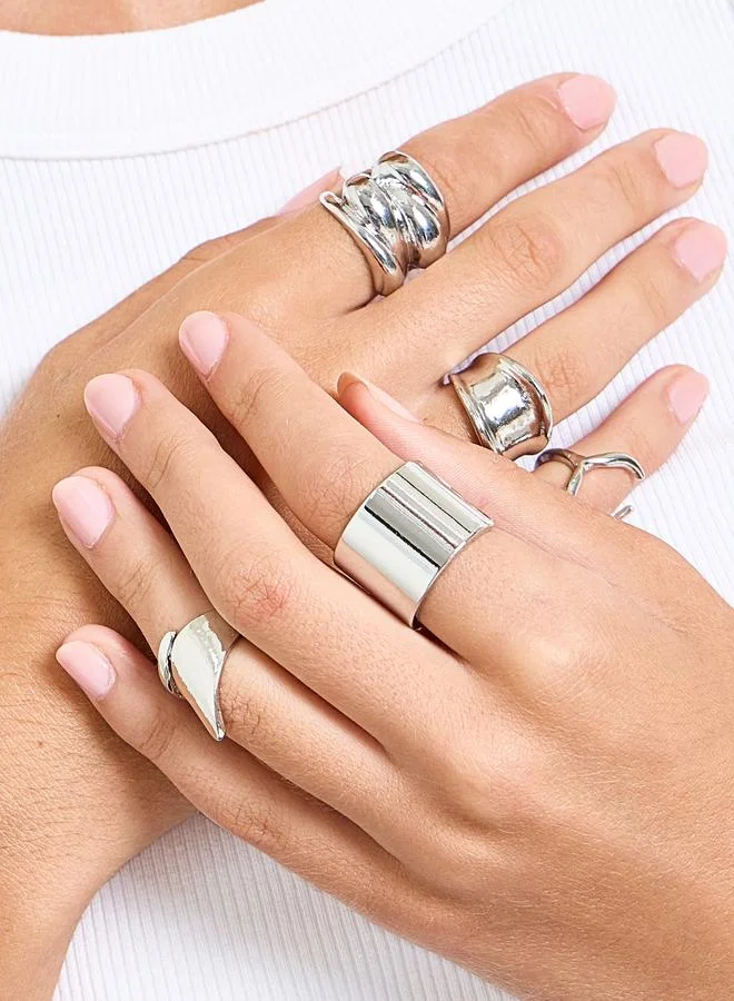 ستايلي Set of 5 - Geo Chunky Rings