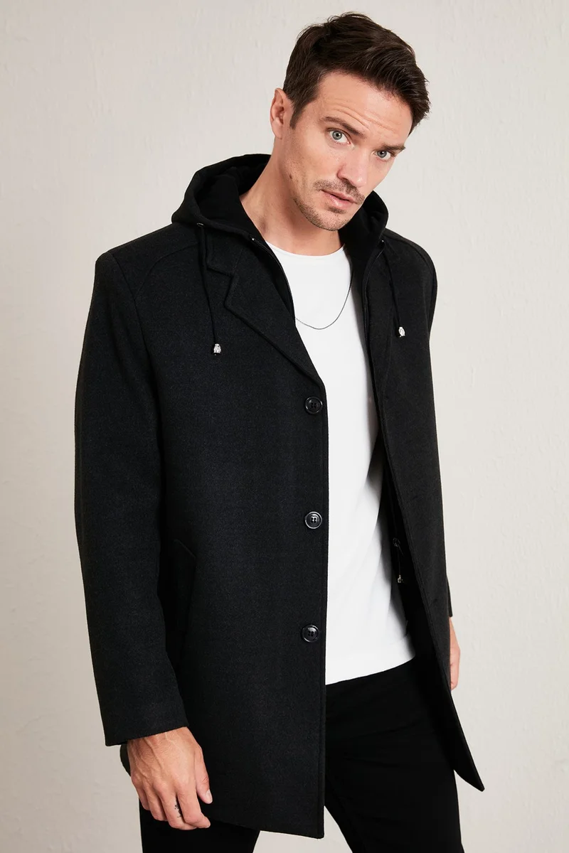 بوراتي Removable Hooded Melted Slim Fit Cashew Coat Men'S COAT 5841013