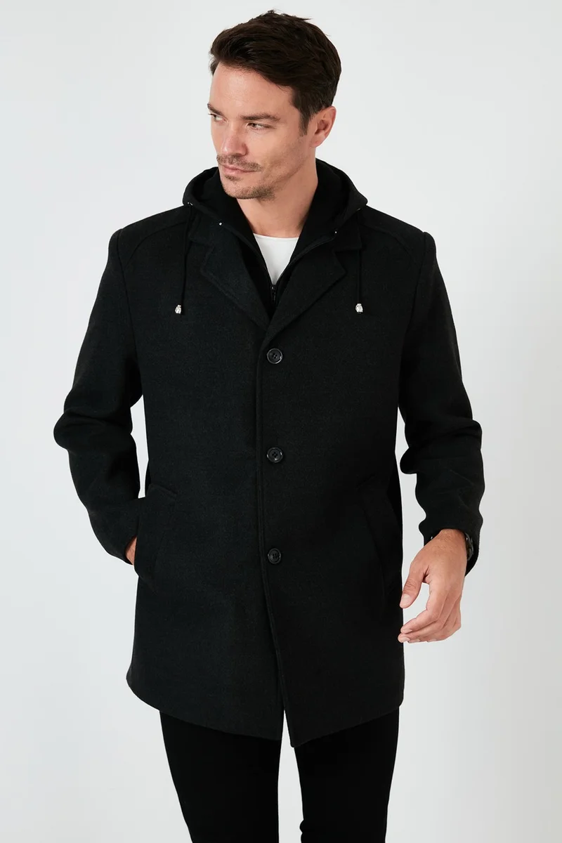 بوراتي Removable Hooded Melted Slim Fit Cashew Coat Men'S COAT 5841013