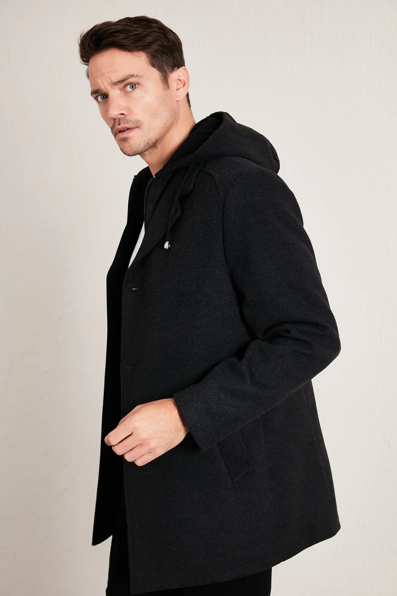 بوراتي Removable Hooded Melted Slim Fit Cashew Coat Men'S COAT 5841013
