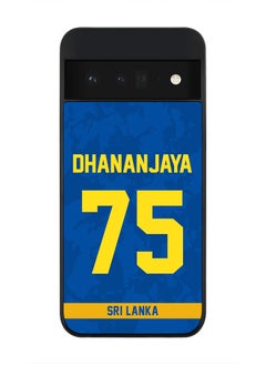 Rugged Black Edge Case for Google Pixel 6 Pro 5G, Slim fit Soft Case Flexible thin Cover - Player Name - Dhananjaya de Silva, Jersey Number- 75