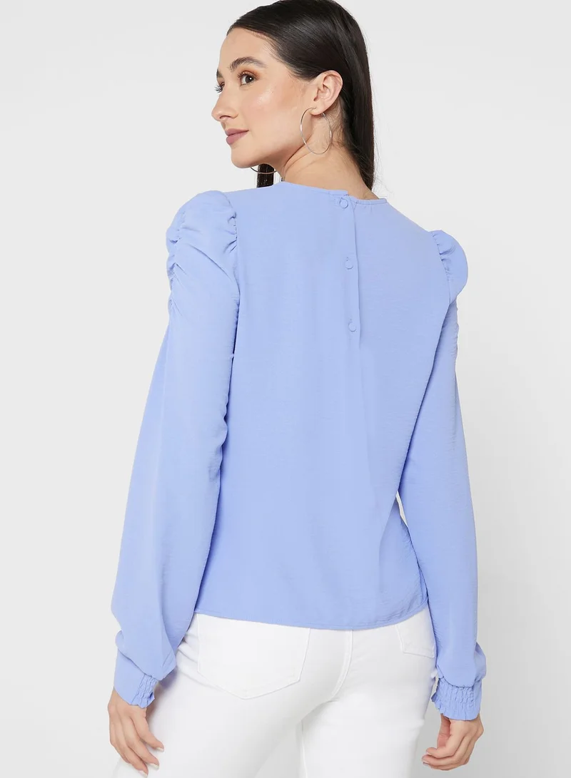 ONLY V-Neck Puff Sleeve Top
