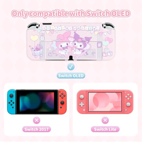 Kuitmor Protective Shell for Switch OLED, Dockable Integrated Hard Cover Skin, Compatible with Switch OLED and Joy Con - KLM (Purple, Thermoplastic Polyurethane) - Image 2