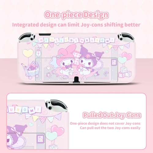 Kuitmor Protective Shell for Switch OLED, Dockable Integrated Hard Cover Skin, Compatible with Switch OLED and Joy Con - KLM (Purple, Thermoplastic Polyurethane) - Image 4