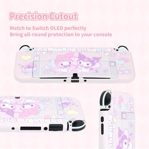 Kuitmor Protective Shell for Switch OLED, Dockable Integrated Hard Cover Skin, Compatible with Switch OLED and Joy Con - KLM (Purple, Thermoplastic Polyurethane) - Image 3