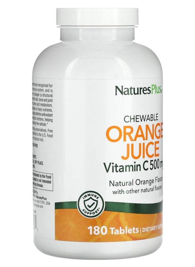 NaturesPlus Vitamin C Chewable Orange Juice 500 mg 180 Tablets - Image 2