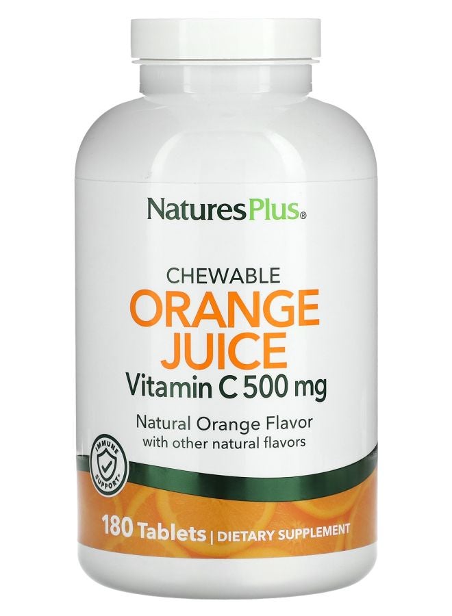 NaturesPlus Vitamin C Chewable Orange Juice 500 mg 180 Tablets - Image 1