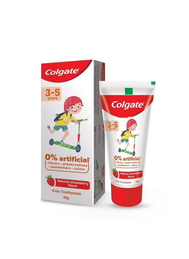 Colgate Toothpaste For Kids (3 5 Years) Natural Strawberry Flavour 80 Gr Tubecavity Protection0% Artificial Preservatives Colorssweetners  - Image 1