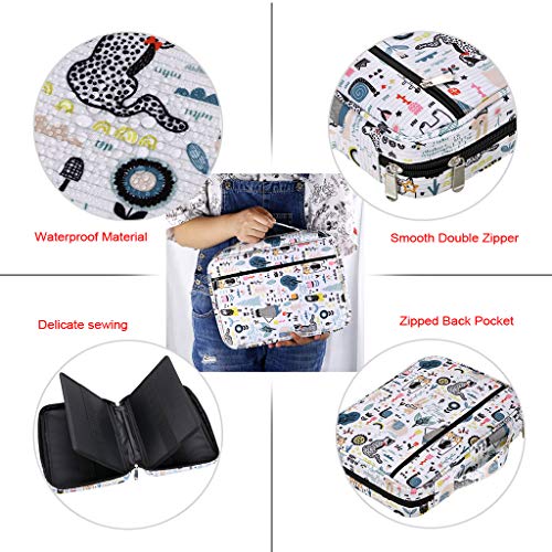 BTSKY Portable Colored Pencil Case - Colored Pencil Organizer Holds 166 Pencils or 112 Gel Pens Large Capacity Zippered Pencil Holder Gel pens (Animal) - Image 5