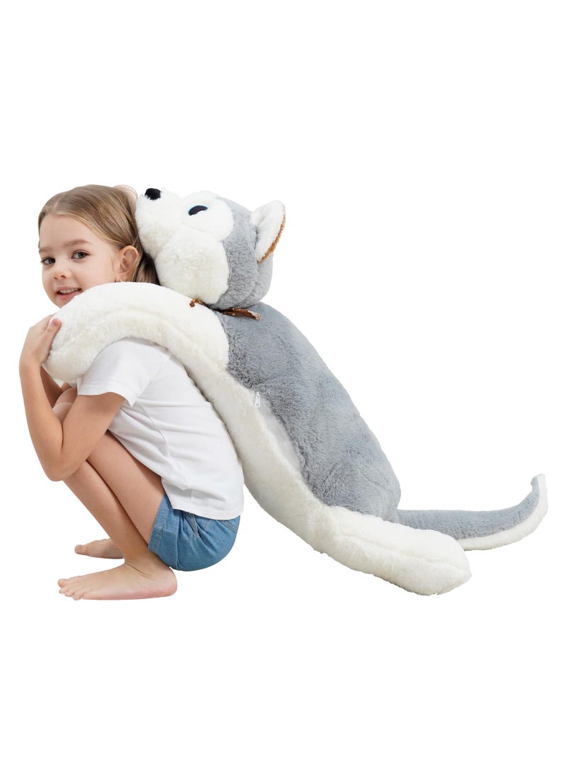Dalmao 39.3 inch Jumbo Husky Stuffed Animals, Giant Wolf Dog Plush Toys, Cute Soft Big Plushies Large Puppy Pillow, Gift for Kids, Birthdays  - Image 3
