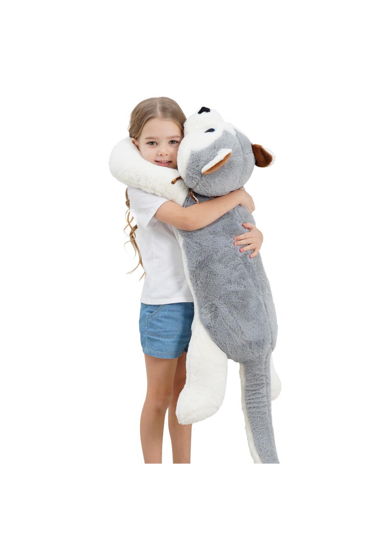 Dalmao 39.3 inch Jumbo Husky Stuffed Animals, Giant Wolf Dog Plush Toys, Cute Soft Big Plushies Large Puppy Pillow, Gift for Kids, Birthdays  - Image 4