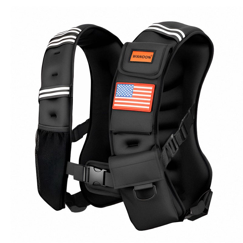 WANOON Weighted Vest Woman & Men,8lb/12lb/16lb/20lb/30lb/40lb Plus Size Weighted Vest With Phone Pockets & Reflective Strips for Walking, Running, Hiking,Rucking, Workout, Strength Training - Image 1