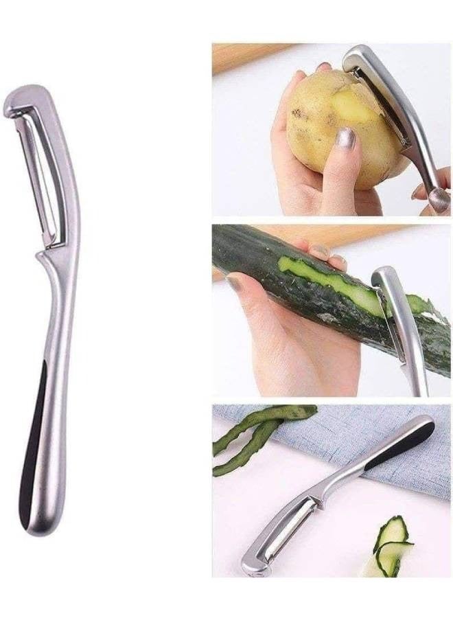 Stainless Steel Metal Potato Scrub with Non-Slip Handle - Image 1