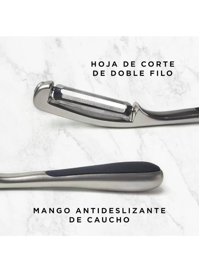 Stainless Steel Metal Potato Scrub with Non-Slip Handle - Image 2