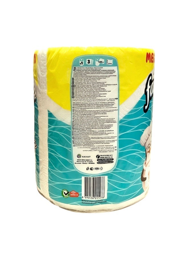 فاميليا مناديل جامبو 3 طبقات – متينة، ناعمة، امتصاص ممتاز للسوائل، مثالية للمطبخ والمنزل والمكاتب، عبوة عملية توفر استخدام طويل - Image 5