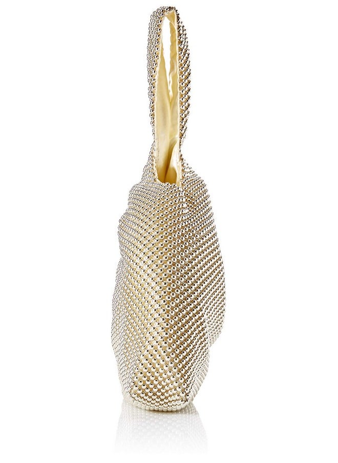 Jessica McClintock Jessica McClintock Logan Mesh Evening Pouch, Light Gold  - Image 3