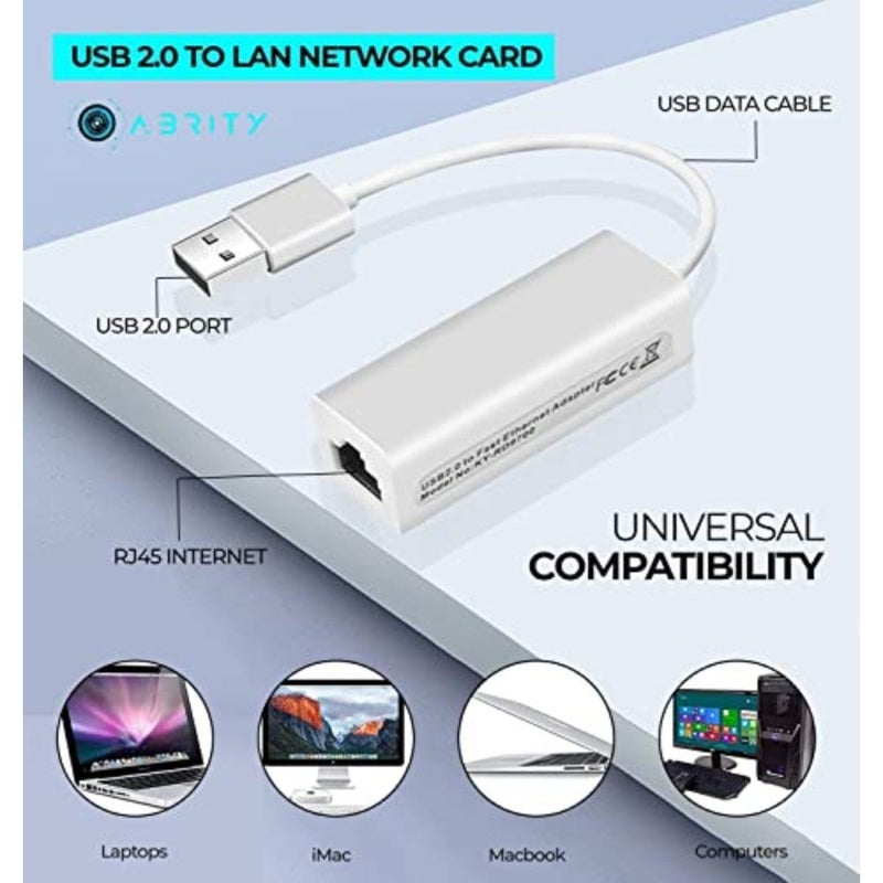USB 2.0 Ethernet Network Adapter extender fire internet for PC Laptop TV Apple Macbook Printer, Converter LAN RJ45 Cable Powerline Socket Switch Port Plug wireless wifi router booster to Adaptor stick - Image 2
