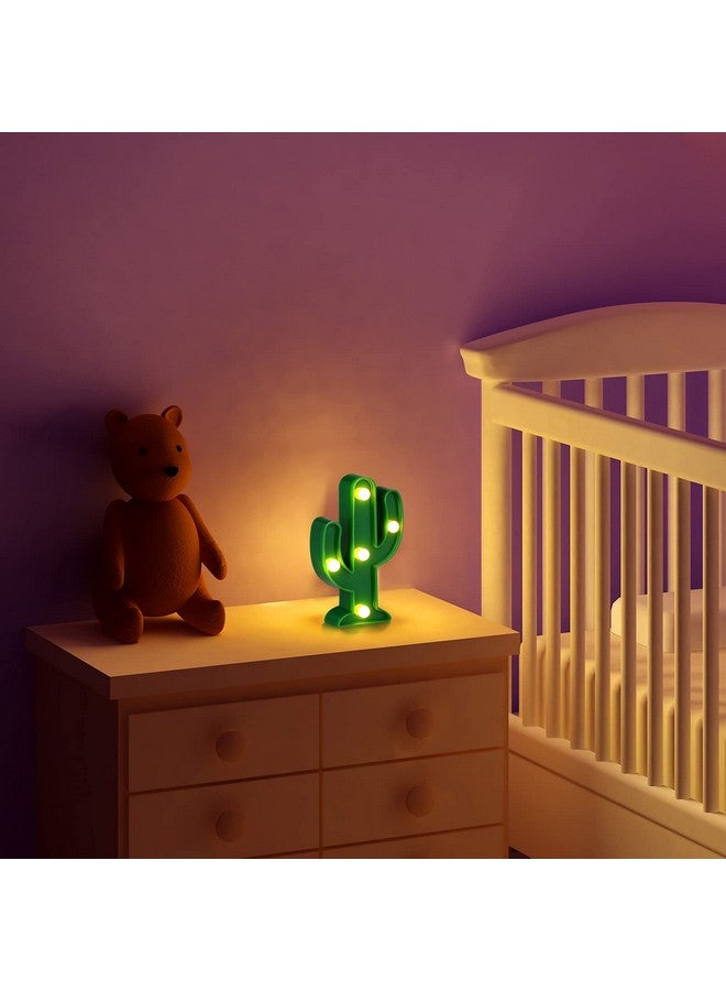 Jutom 4 Pieces LED Cactus Light up Mexican Party Decorations Cactus Fiesta Table Decor Cinco De Mayo Supplies Cute Night Lamp for Table Bedroom Party Supplies(4.72 x 2.76 Inch) - Image 3