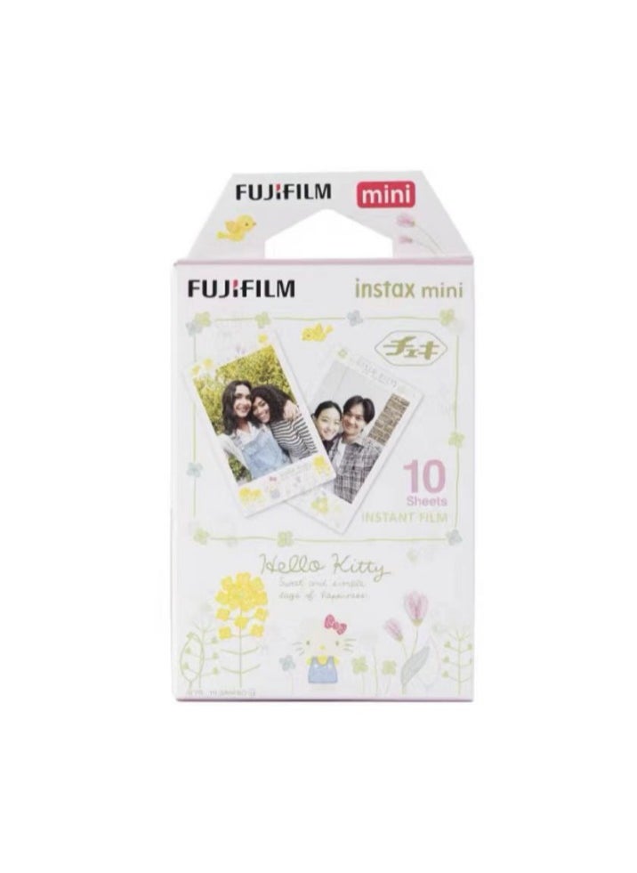 FUJIFILM Pack Of 10 Hello Kitty Themed Instax Mini Instant Camera Photo Films White/Pink  - Image 1
